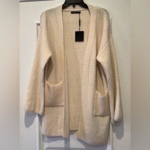 NEW Do Everything In Love Cream Cardigan Sweater Open Front One Size Pockets